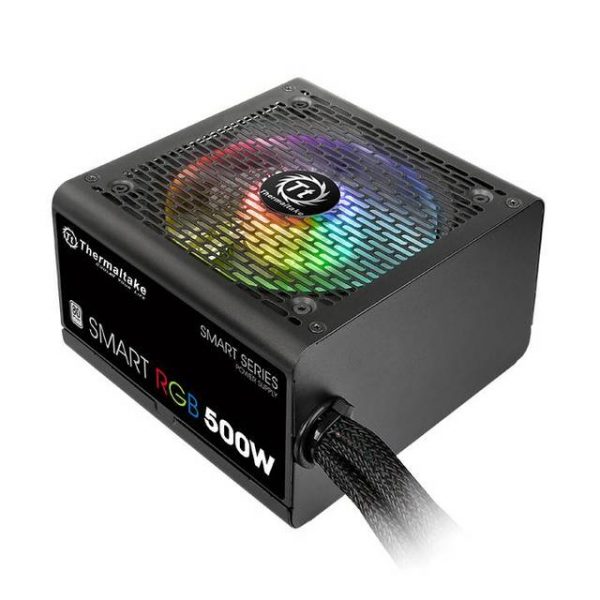 Thermaltake Smart RGB PS-SPR-0500NHFAWU-1 500W 80 PLUS ATX12V 2.3 Power Supply w/ Active PFC (Black)