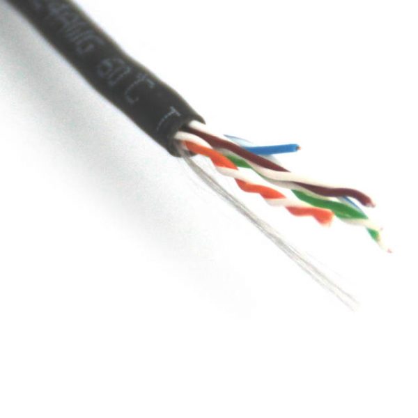 VCOM NC514-1000-BLACK 1000ft Cat5e Solid UTP Cable (Black)
