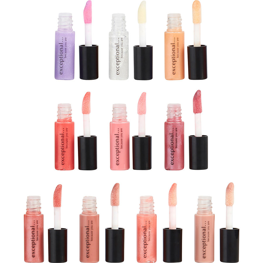 10 PIECE MINI LIP GLOSS SET EACH 0.04 OZ/1.2 mL - EXCEPTIONAL-BECAUSE YOU ARE by Exceptional Parfums 10 PIECE MINI LIP GLOSS SET EACH 0.04 OZ/1.2 mL - EXCEPTIONAL-BECAUSE YOU ARE by Exceptional Parfums