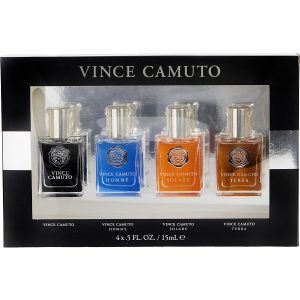4 PIECE MENS VARIETY WITH MAN & HOMME & TERRA & SOLARE AND ALL ARE EDT 0.5 OZ MINIS - VINCE CAMUTO VARIETY by Vince Camuto