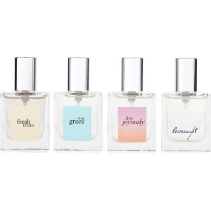 4 PIECE VARIETY WITH LIVE JOYOUSLY EAU DE PARFUM & FRESH CREAM EDT & LIVING GRACE EDT & LOVESWEPT EDT AND ALL ARE SPRAY 0.5 OZ - PHILOSOPHY VARIETY by Philosophy