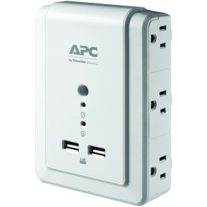 APC P6WU2 6-Outlet SurgeArrest Surge Protector Wall Tap with 2 USB Ports