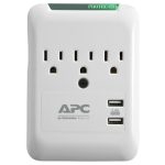 APC PE3WU3 Essential SurgeArrest 3-Outlet Wall Tap with 2 USB Charging Ports