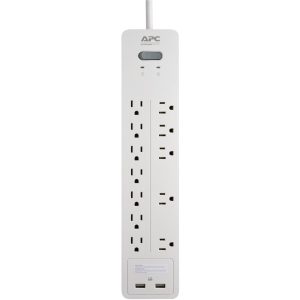 APC PH12U2W Home Office SurgeArrest 12-Outlet Power Strip with 2 USB Charging Ports