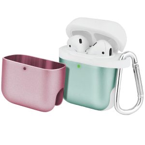 AT&T APAC2-PNK/SFM Aluminum Series Decorative Sleeve for AirPods Charging Case (Pink and Seafoam)