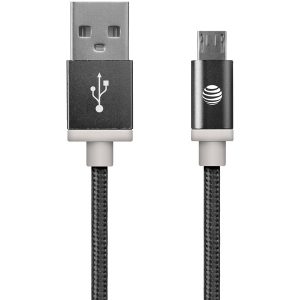 AT&T MC05-BLK Charge & Sync Braided USB to Micro USB Cable