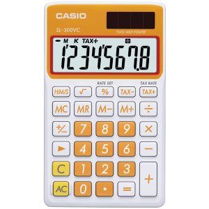 CASIO SL300VCOESIH Solar Wallet Calculator with 8-Digit Display (Orange)