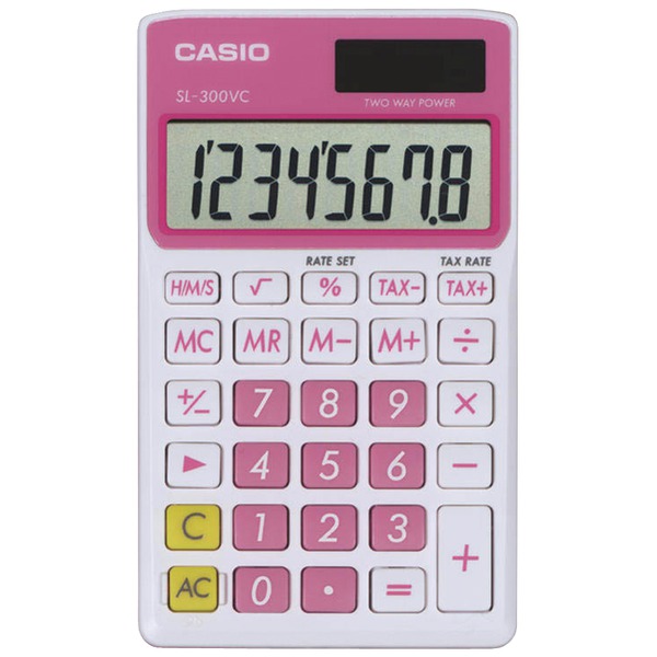 CASIO SL300VCPKSIH Solar Wallet Calculator with 8-Digit Display (Pink) CASIO SL300VCPKSIH Solar Wallet Calculator with 8-Digit Display (Pink)