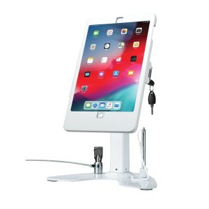 CTA Digital PAD-ASKW10 Dual Security Kiosk Stand with Locking Case and Cable for 10.2-Inch iPad (White)