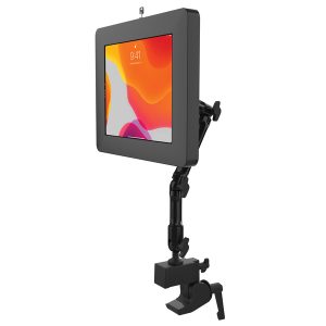 CTA Digital PAD-CFDCMS10 Custom Flex Security Enclosure Desk Clamp Mount with Paragon Enclosure for 7-Inch to 14-Inch Tablets