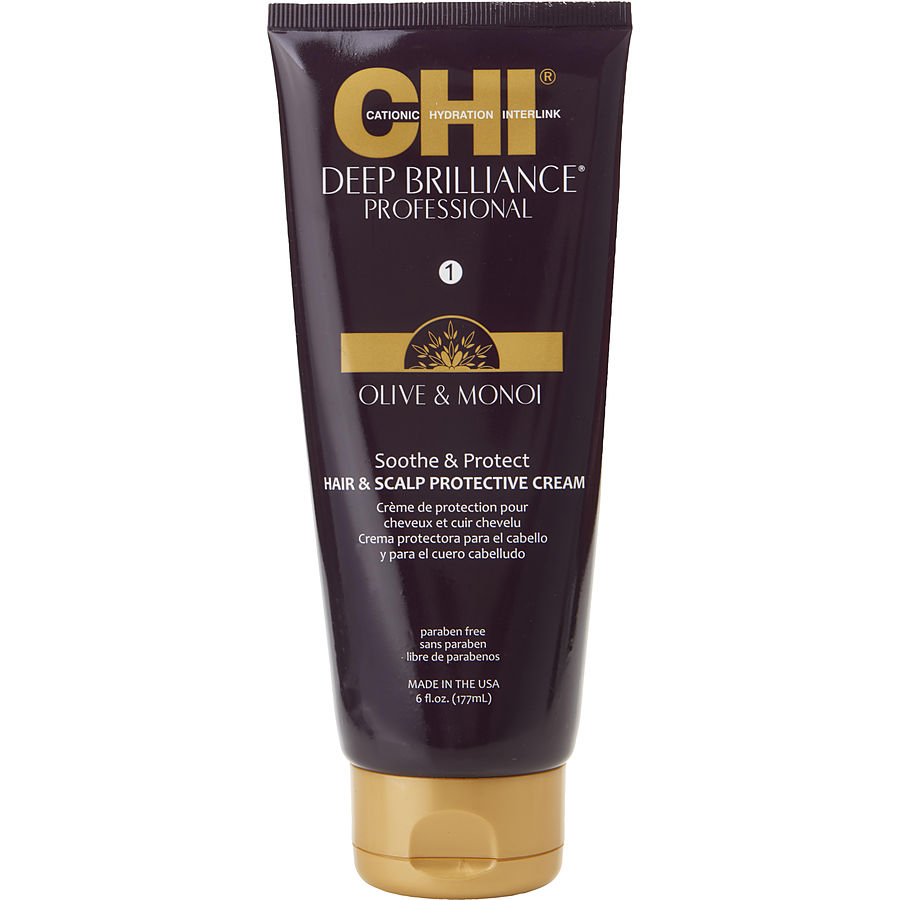 DEEP BRILLIANCE OLIVE & MONOI SOOTHE & PROTECT HAIR & SCALP PROTECTIVE CREAM 6 OZ - CHI by CHI DEEP BRILLIANCE OLIVE & MONOI SOOTHE & PROTECT HAIR & SCALP PROTECTIVE CREAM 6 OZ - CHI by CHI