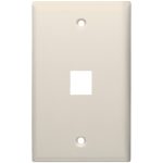 DataComm Electronics 20-3001-LA 1-Port Standard Size Keystone Wall Plate (Lite Almond)