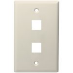 DataComm Electronics 20-3002-LA 2-Port Standard Size Keystone Wall Plate (Lite Almond)
