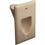 DataComm Electronics 45-0001-IV 1-Gang Recessed Low Voltage Cable Plate (Ivory)