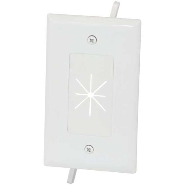 DataComm Electronics 45-0014-WH 1-Gang Cable Plate with Flexible Opening (White) DataComm Electronics 45-0014-WH 1-Gang Cable Plate with Flexible Opening (White)