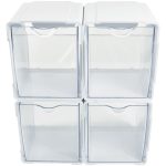 Deflecto 421103CR Tilt Bin Interlocking Storage Organizer
