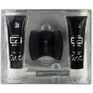EDT SPRAY 3.3 OZ & SHOWER GEL 4.3 OZ & AFTERSHAVE 4.3 OZ & EDT SPRAY 0.5 OZ MINI - NEW BRAND EXTASIA BLACK by New Brand
