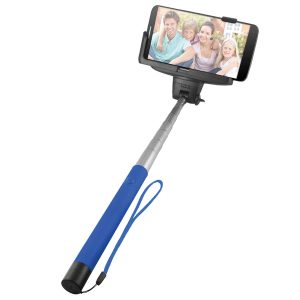 Ematic ESST406BU Extendable Selfie Stick with Built-in Bluetooth Camera Button (Blue)