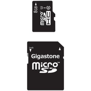 Gigastone GS-2IN1C1008G-R Class 10 UHS-1 microSDHC Card & SD Adapter (8GB)