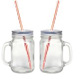 Gourmet By Starfrit 080049-006-0000 16-Ounce Mason Jar Mugs with Straws