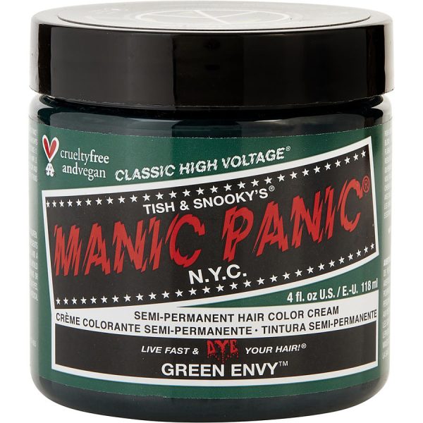 HIGH VOLTAGE SEMI-PERMANENT HAIR COLOR CREAM - # GREEN ENVY 4 OZ - MANIC PANIC by Manic Panic