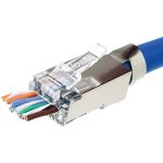 IDEAL 85-369 Shielded Feed-Thru CAT-6A/6/5-E Modular Plugs for Larger Diameter Conductors