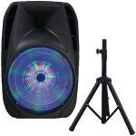IQ Sound IQ-4415DJBT 15" Portable Bluetooth DJ Speaker with Stand