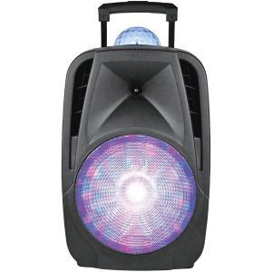 IQ Sound IQ-6112DJBT-BK 12-Inch Light-Up Portable Bluetooth DJ Speaker with Disco Light