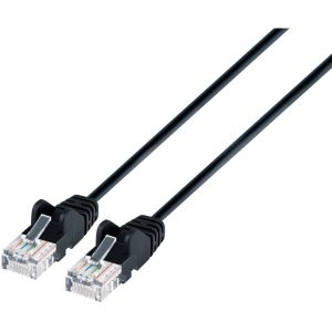 Intellinet Network Solutions 742085 Black CAT-6 UTP Slim Network Patch Cable with Snagless Boots (3 Feet)