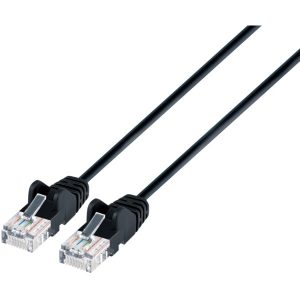 Intellinet Network Solutions 742108 Black CAT-6 UTP Slim Network Patch Cable with Snagless Boots (7 Feet)