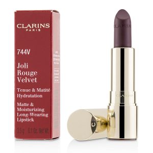 Joli Rouge Velvet (Matte & Moisturizing Long Wearing Lipstick) - # 744V Plum  --3.5g/0.1oz - Clarins by Clarins