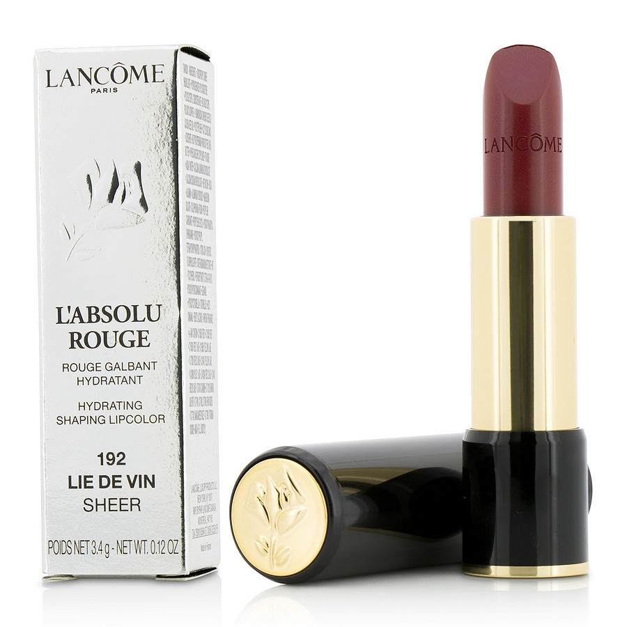 L' Absolu Rouge Hydrating Shaping Lipcolor - # 192 Lie De Vin (Sheer) --3.4g/0.12oz - LANCOME by Lancome L' Absolu Rouge Hydrating Shaping Lipcolor - # 192 Lie De Vin (Sheer) --3.4g/0.12oz - LANCOME by Lancome