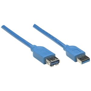Manhattan 322379 A-Male to A-Female SuperSpeed USB 3.0 Extension Cable (6.56ft)