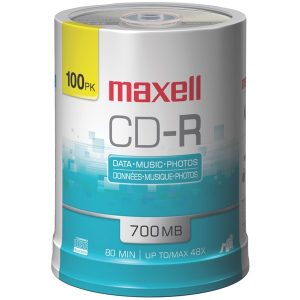 Maxell 648200 - CDR80100S 700MB 80-Minute CD-Rs (100-ct Spindle)