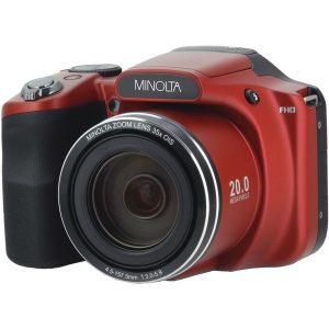 Minolta MN35Z-R 20.0-Megapixel 1080p Full HD Wi-Fi MN35Z Bridge Camera with 35x Zoom (Red)