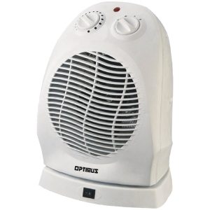 Optimus H-1382 Portable Oscillating Fan Heater with Thermostat
