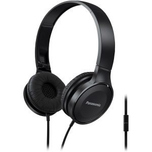 Panasonic RP-HF100M-K Lightweight On-Ear Headphones with Microphone (Black)
