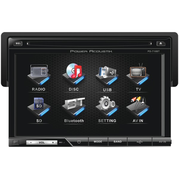 Power Acoustik PD-710B 7" Single-DIN In-Dash LCD Touchscreen DVD Receiver with Detachable Face (With Bluetooth) Power Acoustik PD-710B 7" Single-DIN In-Dash LCD Touchscreen DVD Receiver with Detachable Face (With Bluetooth)