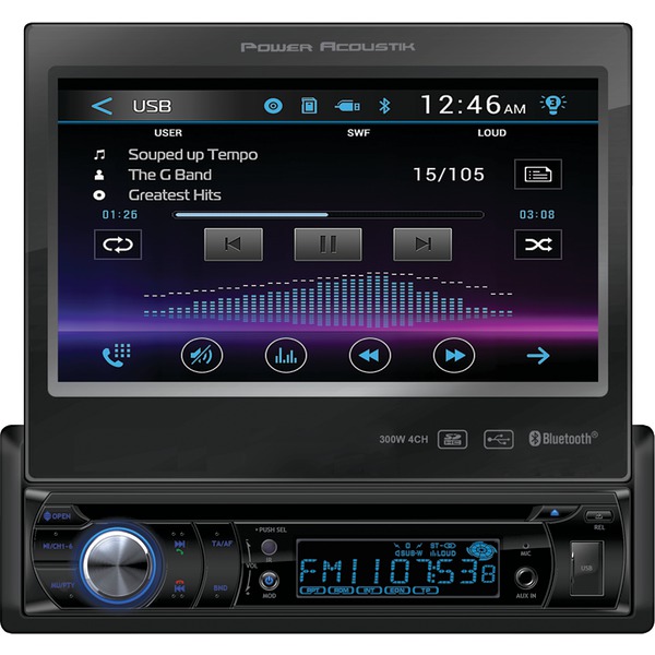 Power Acoustik PD-724B 7" Single-DIN In-Dash Motorized LCD Touchscreen DVD Receiver with Bluetooth Power Acoustik PD-724B 7" Single-DIN In-Dash Motorized LCD Touchscreen DVD Receiver with Bluetooth