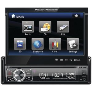 Power Acoustik PTID-8920B 7" Single-DIN In-Dash Motorized LCD Touchscreen DVD Receiver with Detachable Face (With Bluetooth)