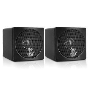 Pyle Home PCB3BK 3" 100-Watt Mini-Cube Bookshelf Speakers (Black)