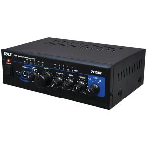 Pyle Home PTA4 Mini Stereo Power Amp with Bluetooth (120 Watts x 2)