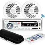Pyle PLCDBT65MRW Marine Single-DIN In-Dash CD AM/FM Receiver with Two 6.5" Speakers
