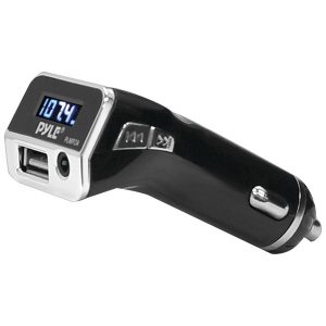 Pyle PLMP2A FM Radio Transmitter with USB Port for Charging Devices & 3.5mm Auxiliary-Input Car Lighter Adapter