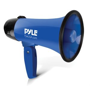 Pyle PMP21BL Battery-Operated Compact and Portable Megaphone Speaker with Siren Alarm Mode (Blue)