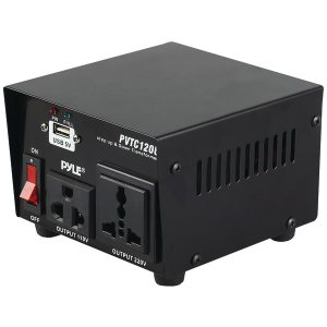 Pyle Pro PVTC120U Step Up and Step Down Voltage Converter Transformer with USB Charging Port (100-Watt)