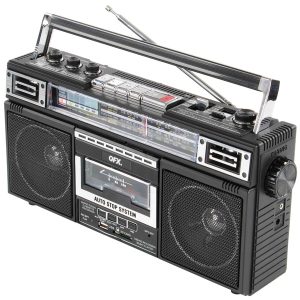 QFX J-220BT ReRun X Cassette Player Boombox with 4-Band Radio