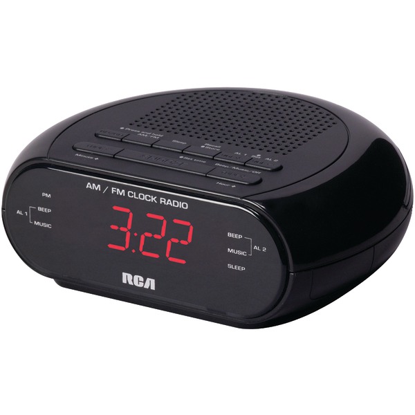 RCA RC205A Dual Alarm Clock Radio with Red LED & Dual Wake RCA RC205A Dual Alarm Clock Radio with Red LED & Dual Wake