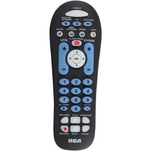 RCA RCR313BEV 3-Device Big-Button Universal Remote with Streaming & Dual Navigation (Black)