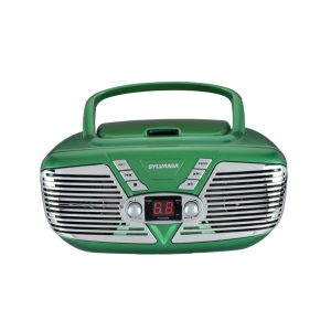 SYLVANIA SRCD211-GREEN Retro Portable CD Radio Boombox (Green)